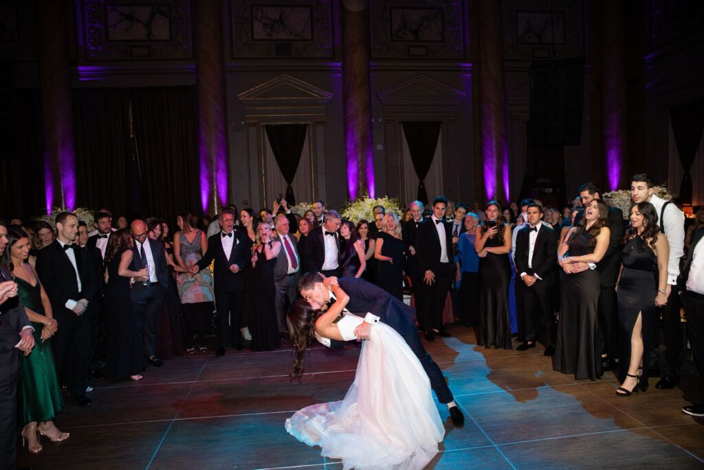 Luxury wedding venues NYC with ornate chandeliers and elegant banquet seating